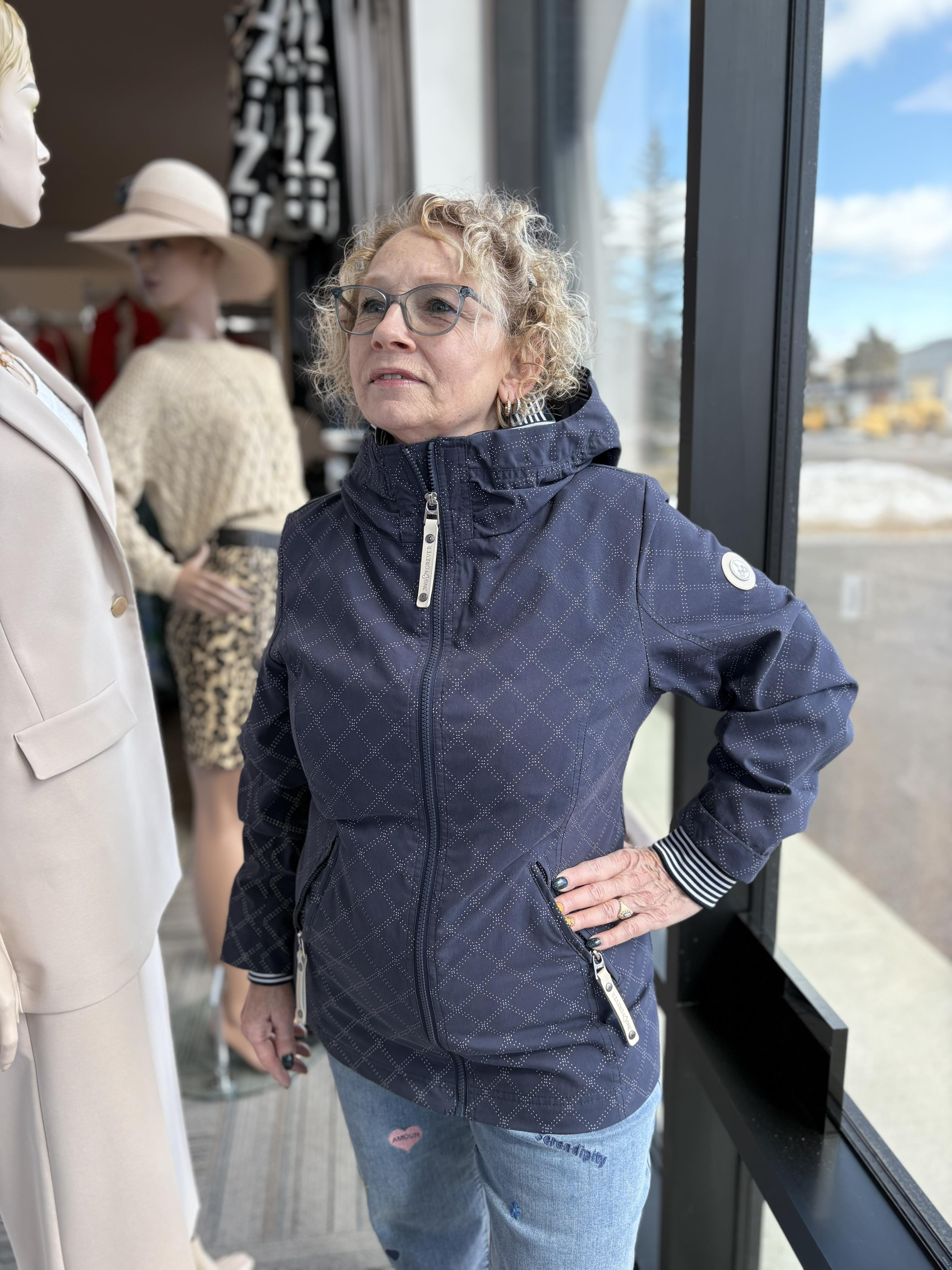 JUNGE MANTEAU COURT MI-SAISON AVEC CAPUCHON ET ÉLASTIQUE AU POIGNET