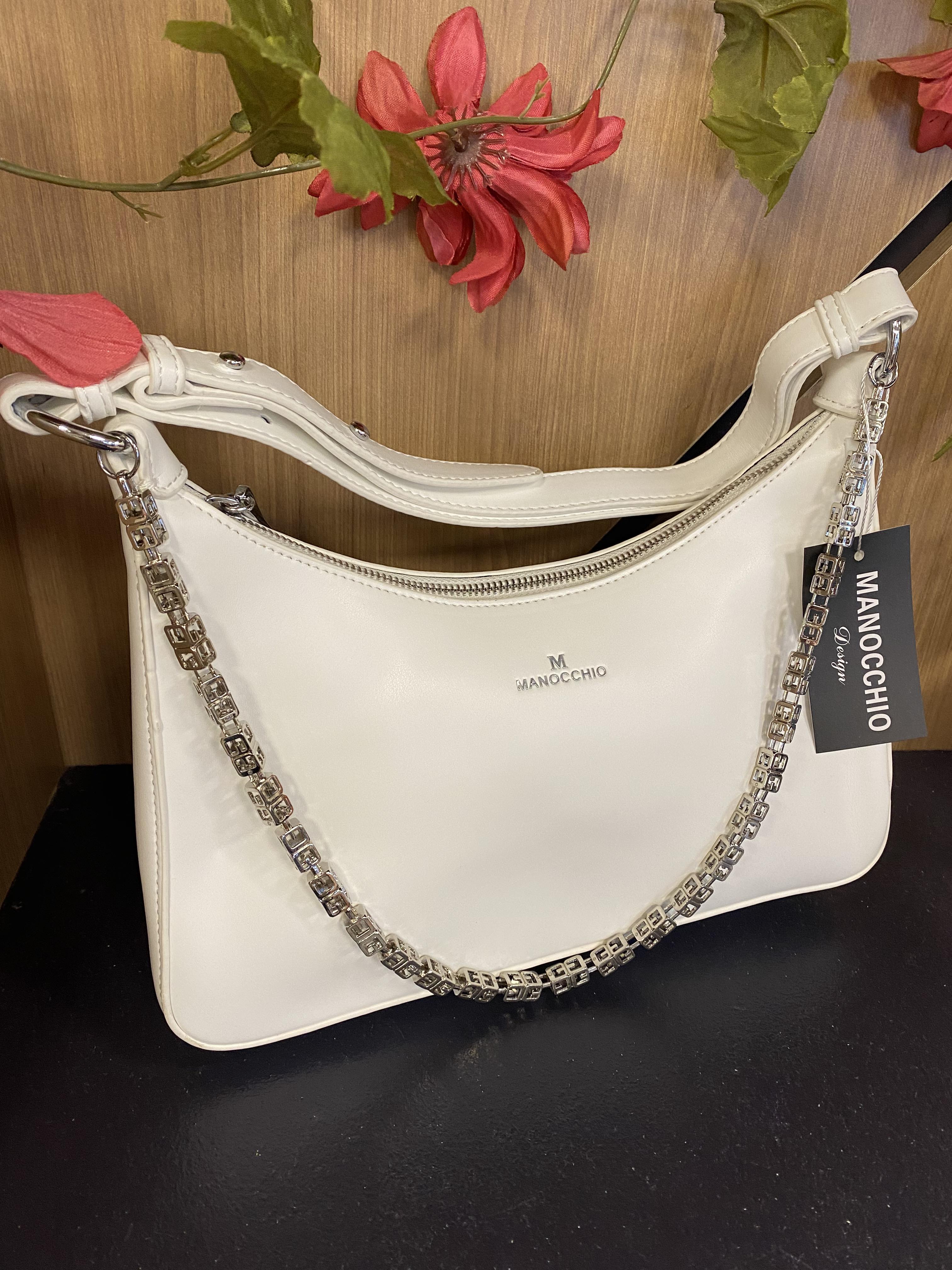Manocchio sac a mains avec chaine blanc