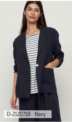 Pistache blazer en lin marine