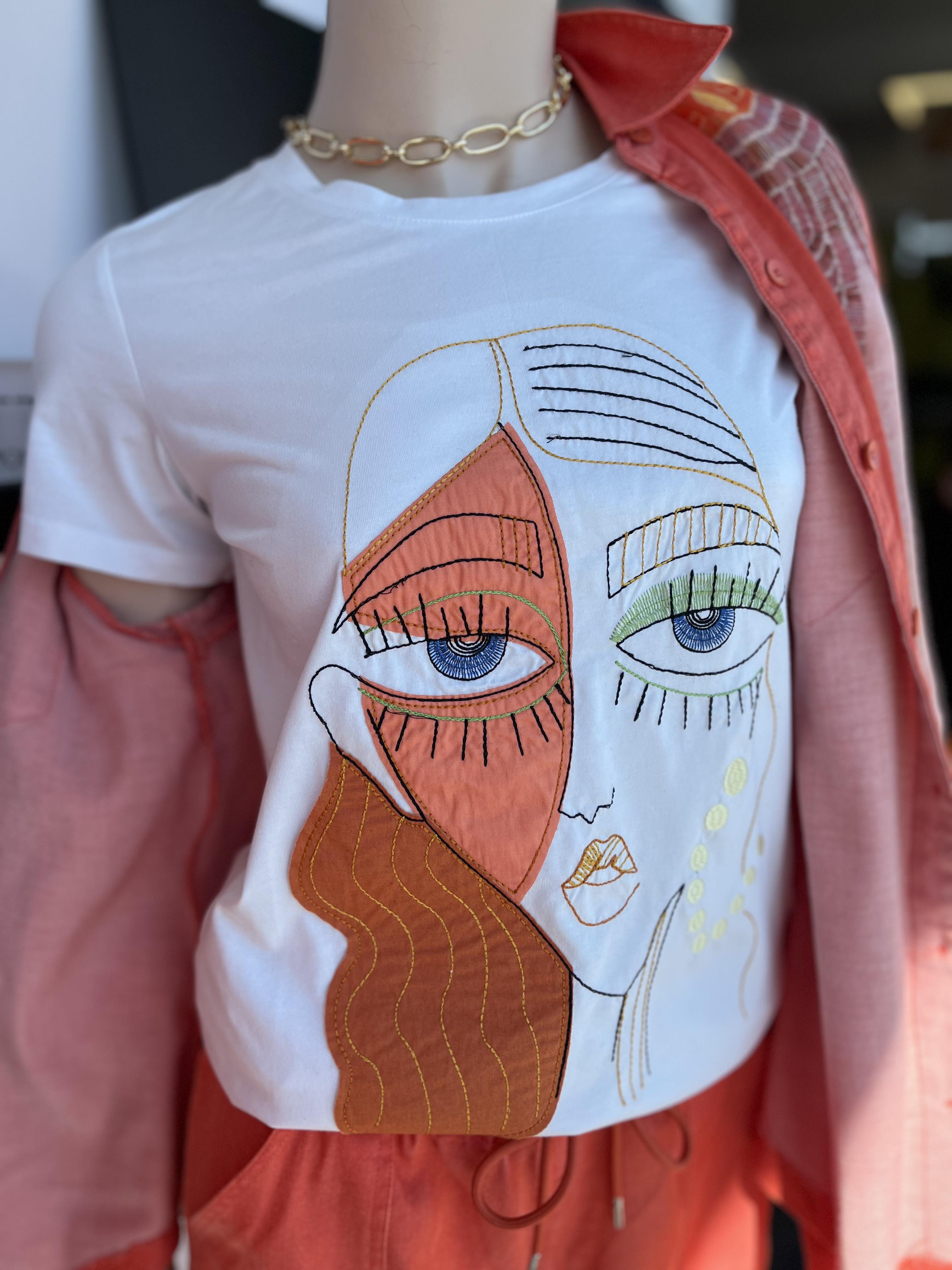 Carreli t-shirt broderie visage