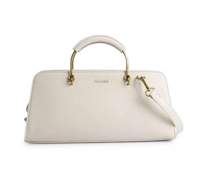 Pixie mood becca sac a mains rigide avec poignée ou ganse crème