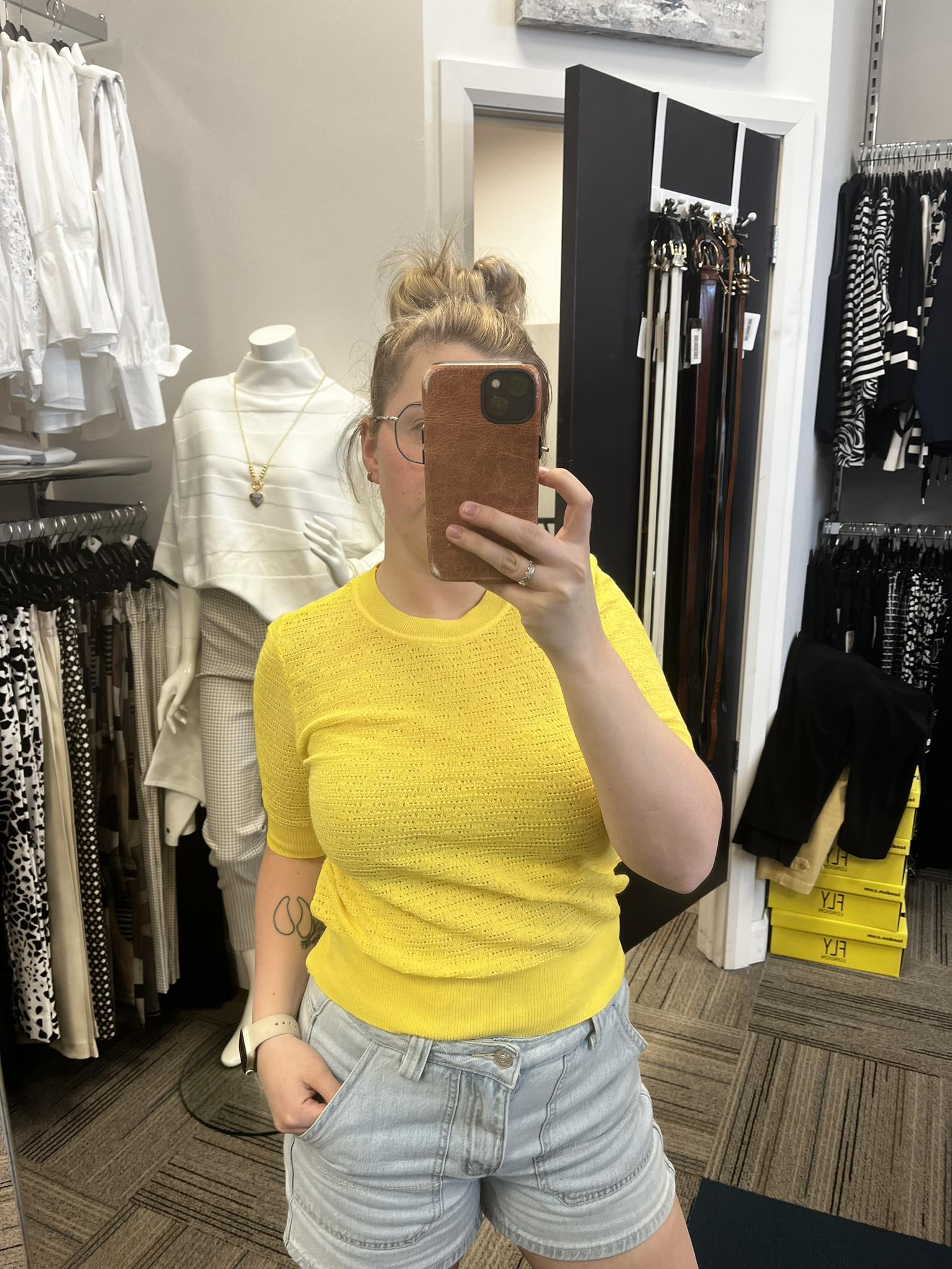 ESPRIT haut crochet jaune