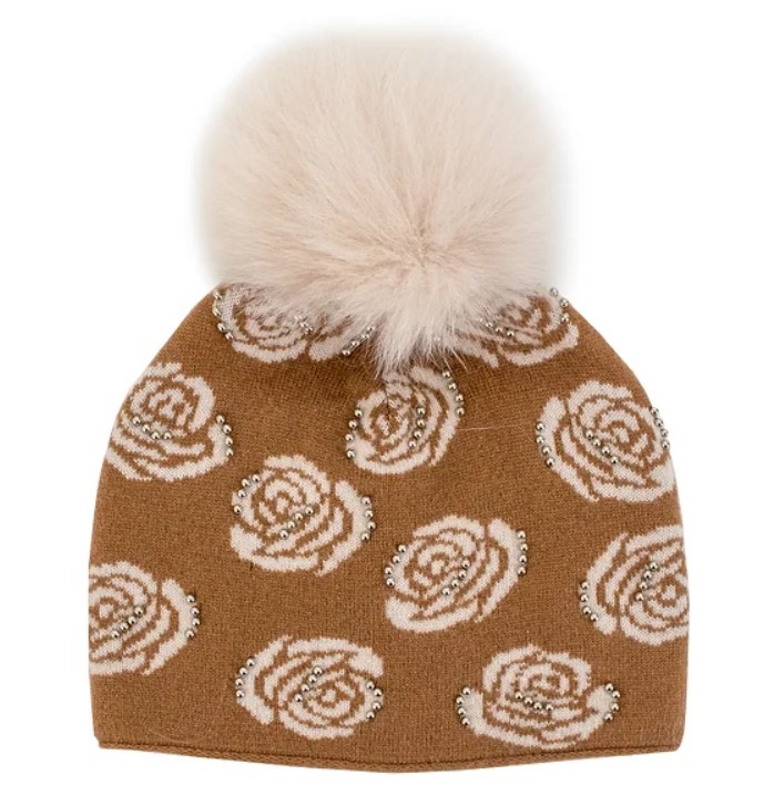 MITCHIES tuque imprimé de roses et studs