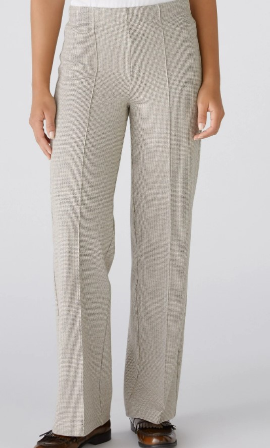 OUI pantalon pull on brown off white