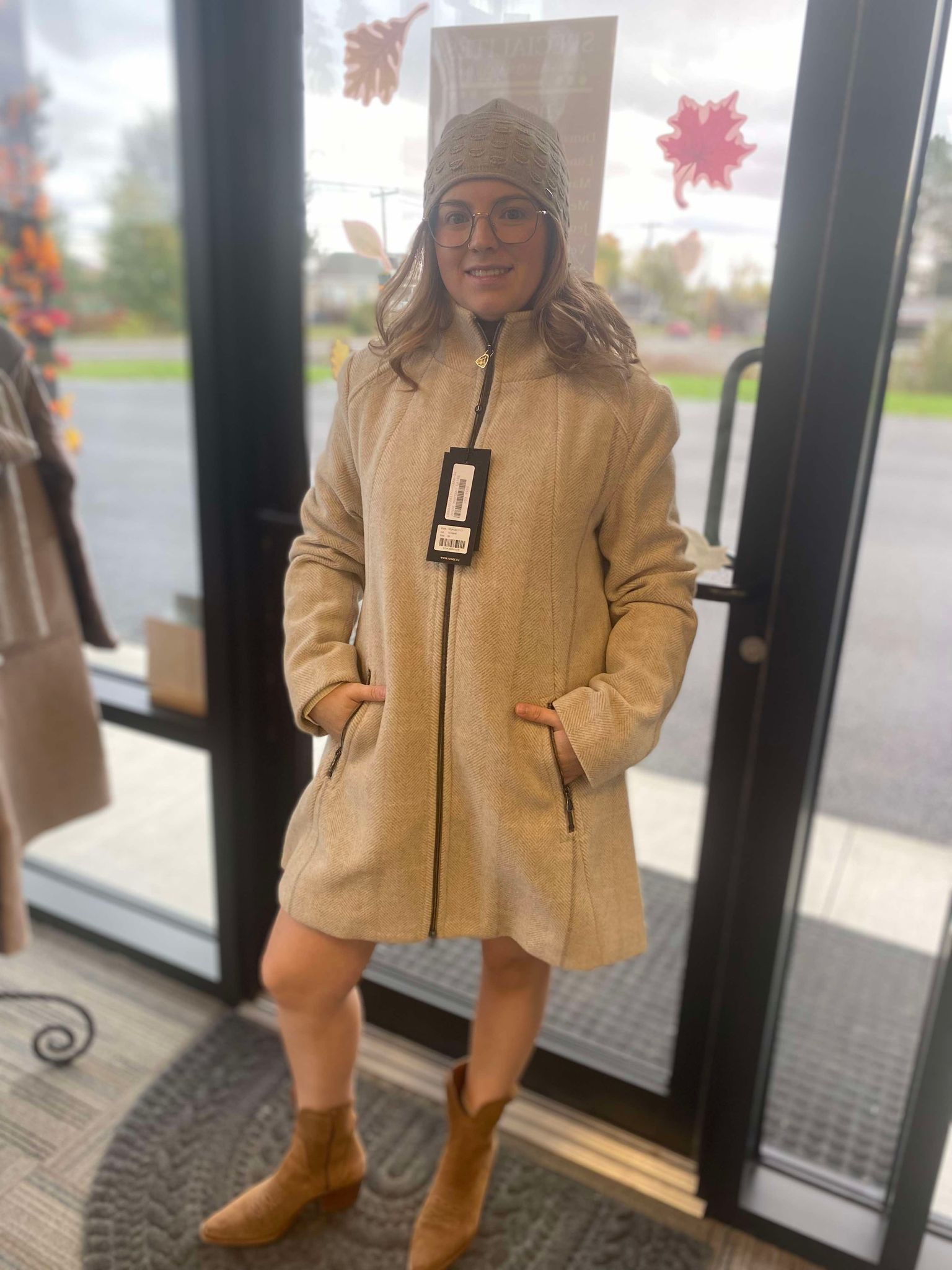 JUNGE manteau laine sand