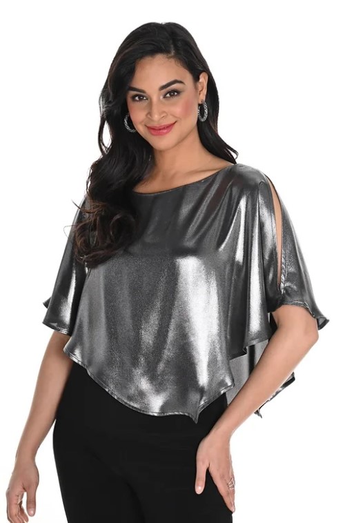 FRANK LYMAN blouse silver black voilage