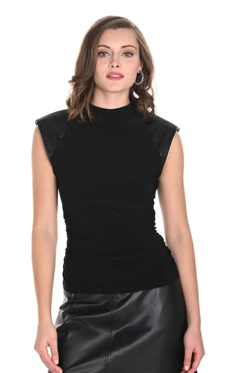 FRANK LYMAN camisole manche cuir
