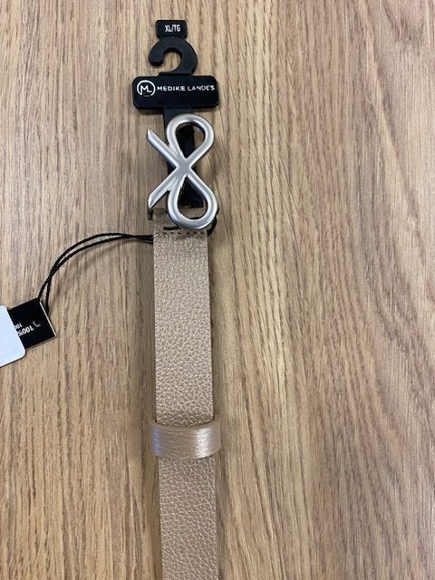Medike Landes ceinture de cuir beige avec boucle argent