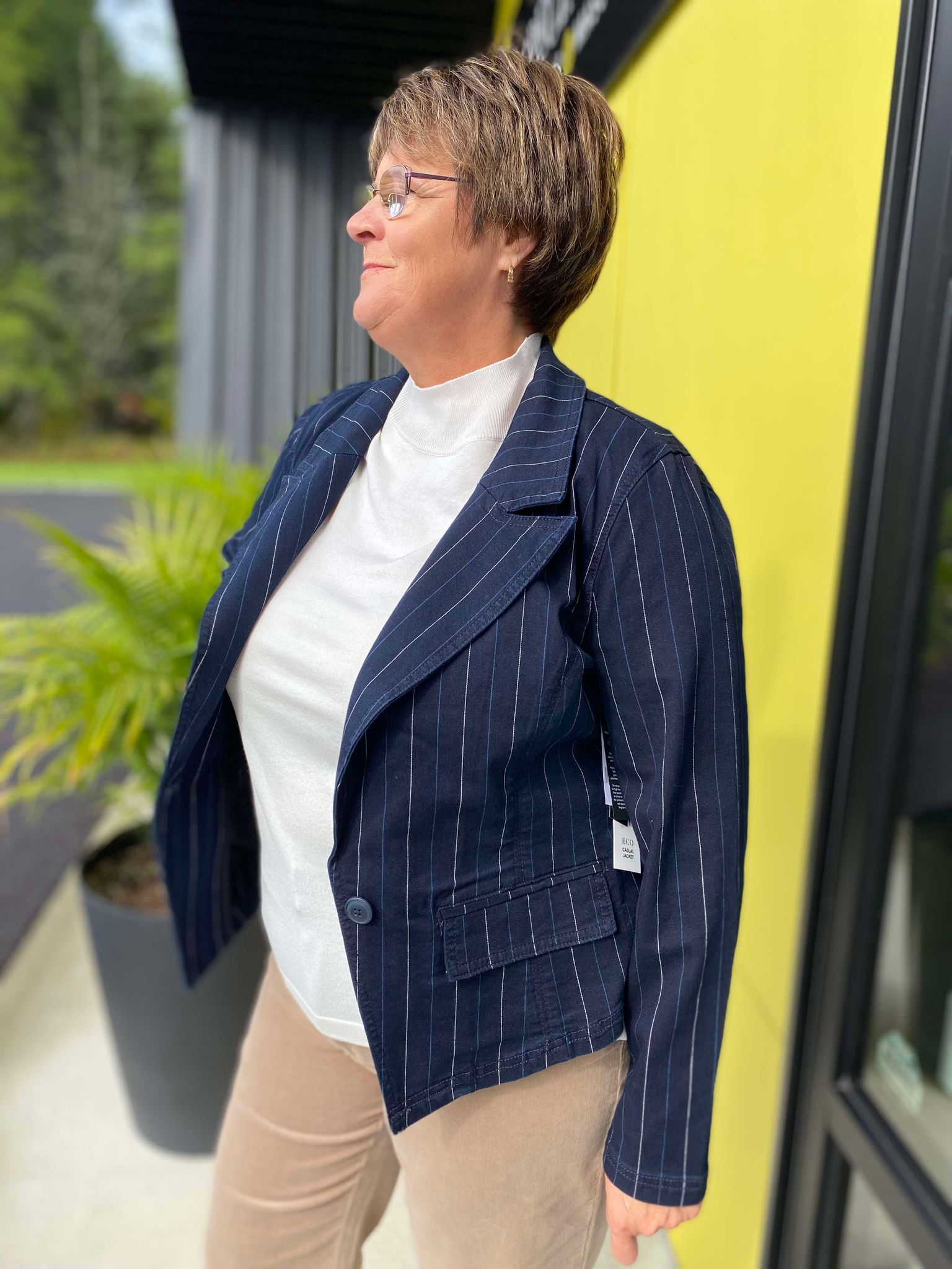 LIVERPOOL blazer lapis indigo stripe