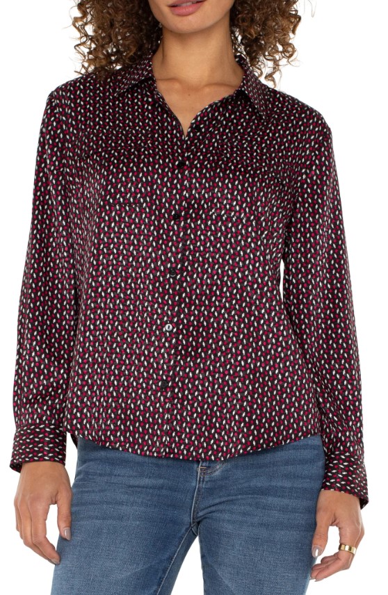 LIVERPOOL long sleeve flap blouse