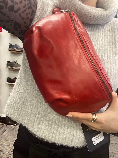 Nappa Majorca sac à main en cuir noir ou rouge