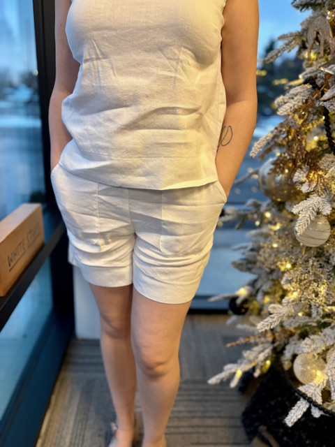 I Love Tyler Madison Short en lin avec poches