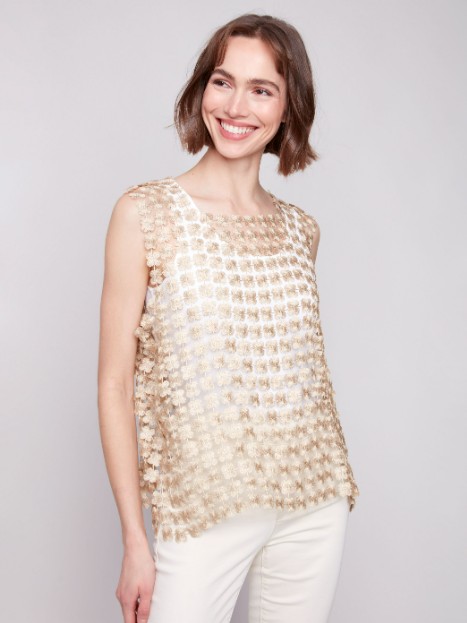 Charlie B Camisole en crochet or
