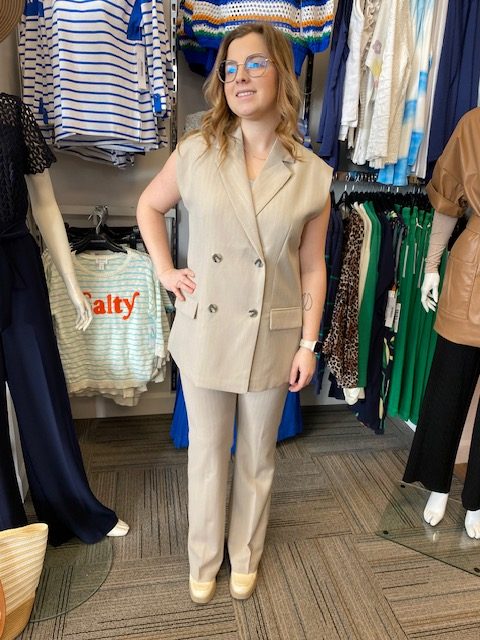 Cream CrBarny waistcoat veston sans manche