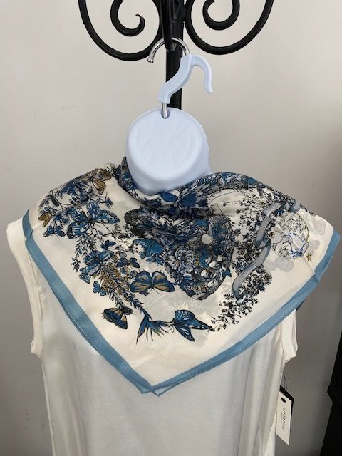 Tom et Eva Foulard carré en soie avec papillons