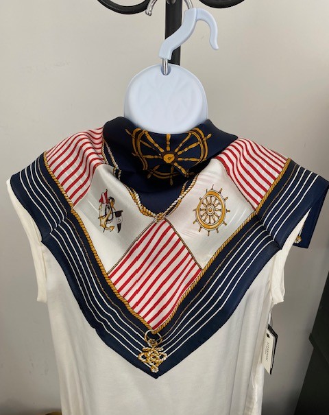 Di Firenze Foulard carré en soie motifs matelots