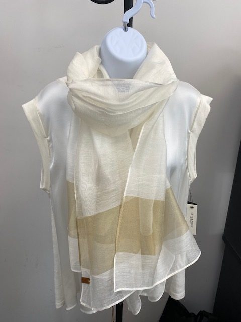 Tom & Eva Foulard chic crème et or