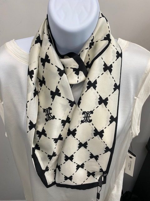 Tom & Eva Foulard long étroit crème avec boucles noires