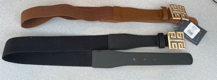 Tom & Eva Ceinture avec centre élastique et boucle carrée dorée