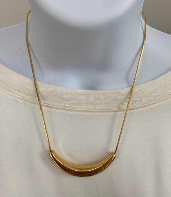 Tom & Eva Chaine courte pleine avec pendentif horizontal