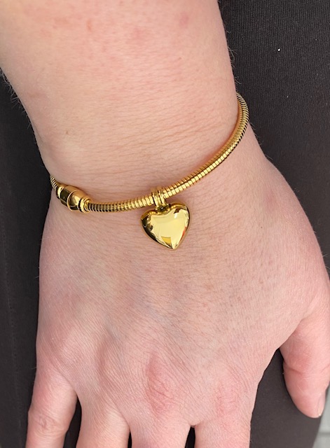 Tom & Eva Bracelet or avec pendentif en coeur plein