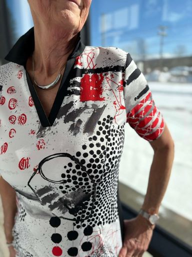 Dolcezza Polo manche courte bouffante imprimé