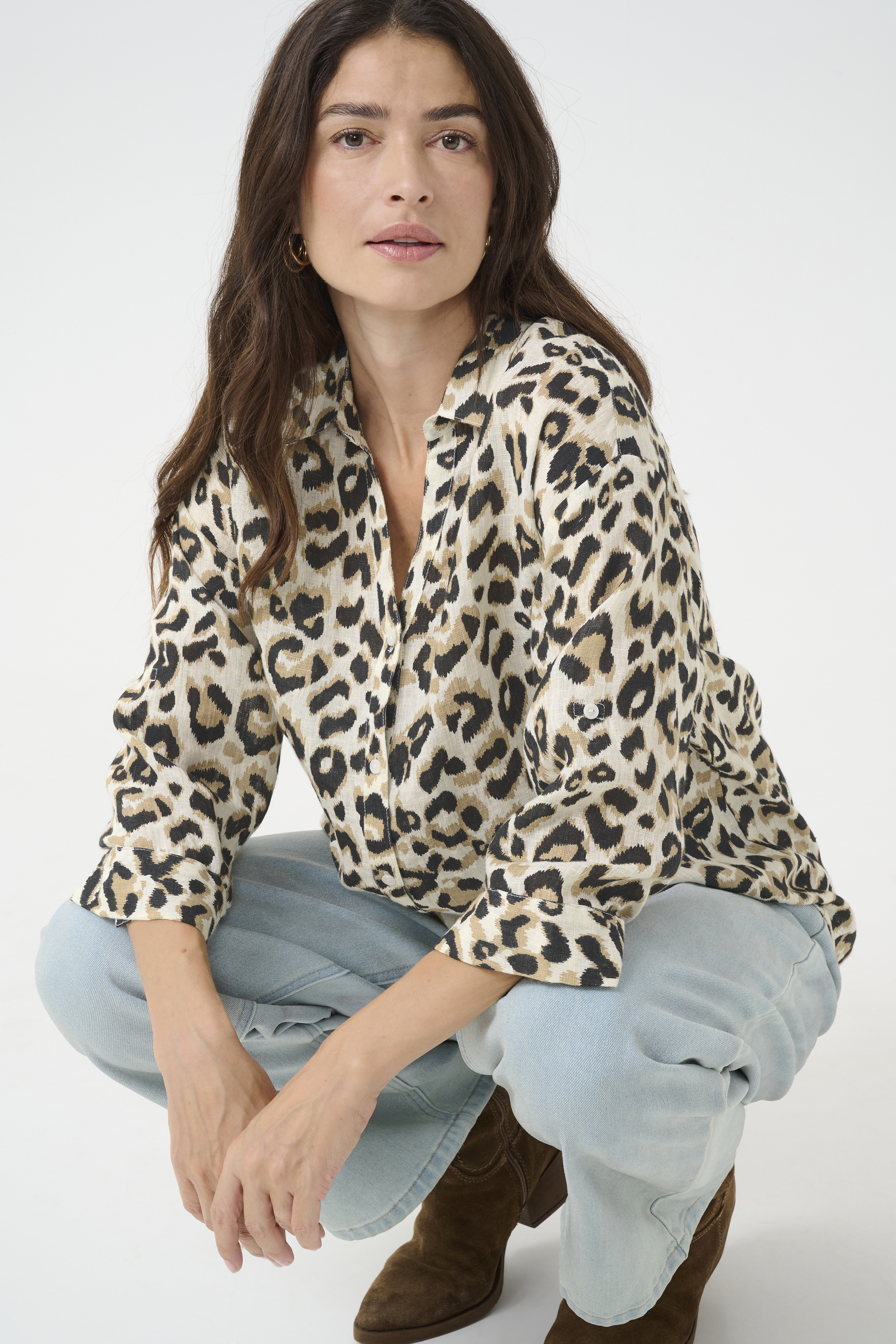 CREAM CRBELLIS BLOUSE EN LIN MANCHE 3/4