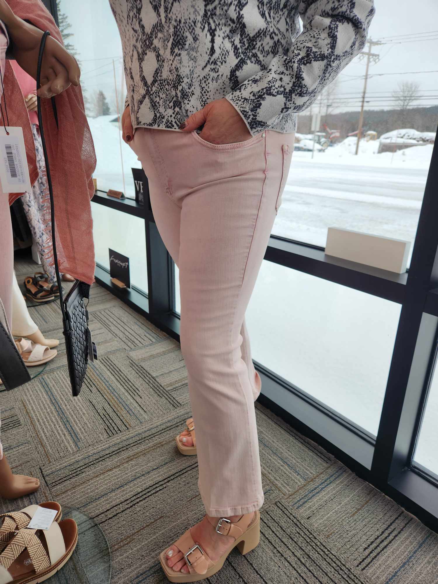 Oui Jeans bootcut rose