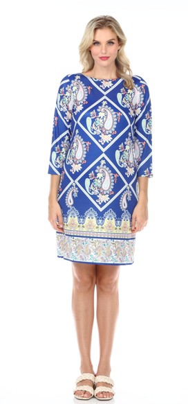 Tango Mango Robe manche 3/4 imprimé paisley