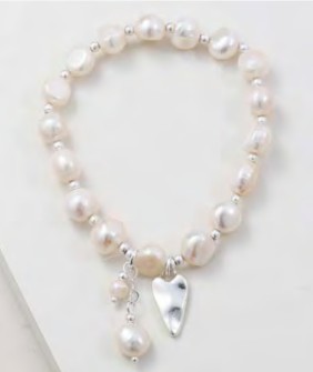 Merx Bracelet de perles avec breloque en coeur (2 couleurs)