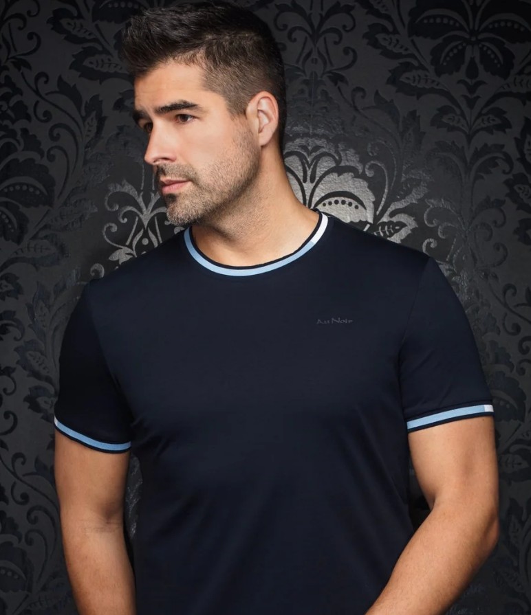 Au Noir C-Harden Chandail manche courte contour contrastant