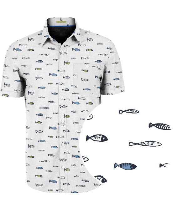 Point Zero Chemise imprimé poissons