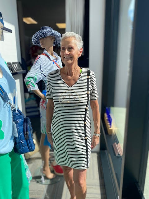 Tricotto Robe manche courte rayée