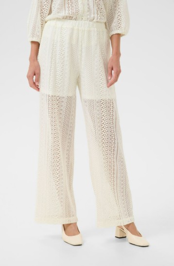 Cream Rubby Lace Pantalon en dentelle avec doublure