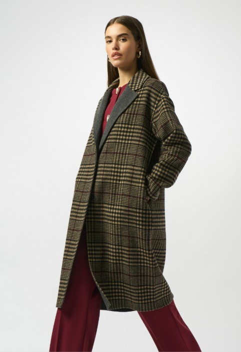 Joseph Ribkoff Manteau à carreaux double face en mélange de laine