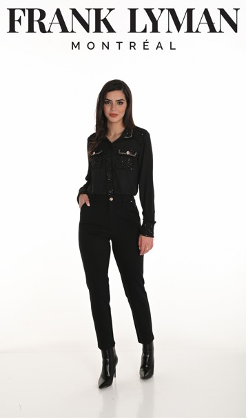 Frank Lyman Pantalon jambe étroite avec bouton et fermeture éclair