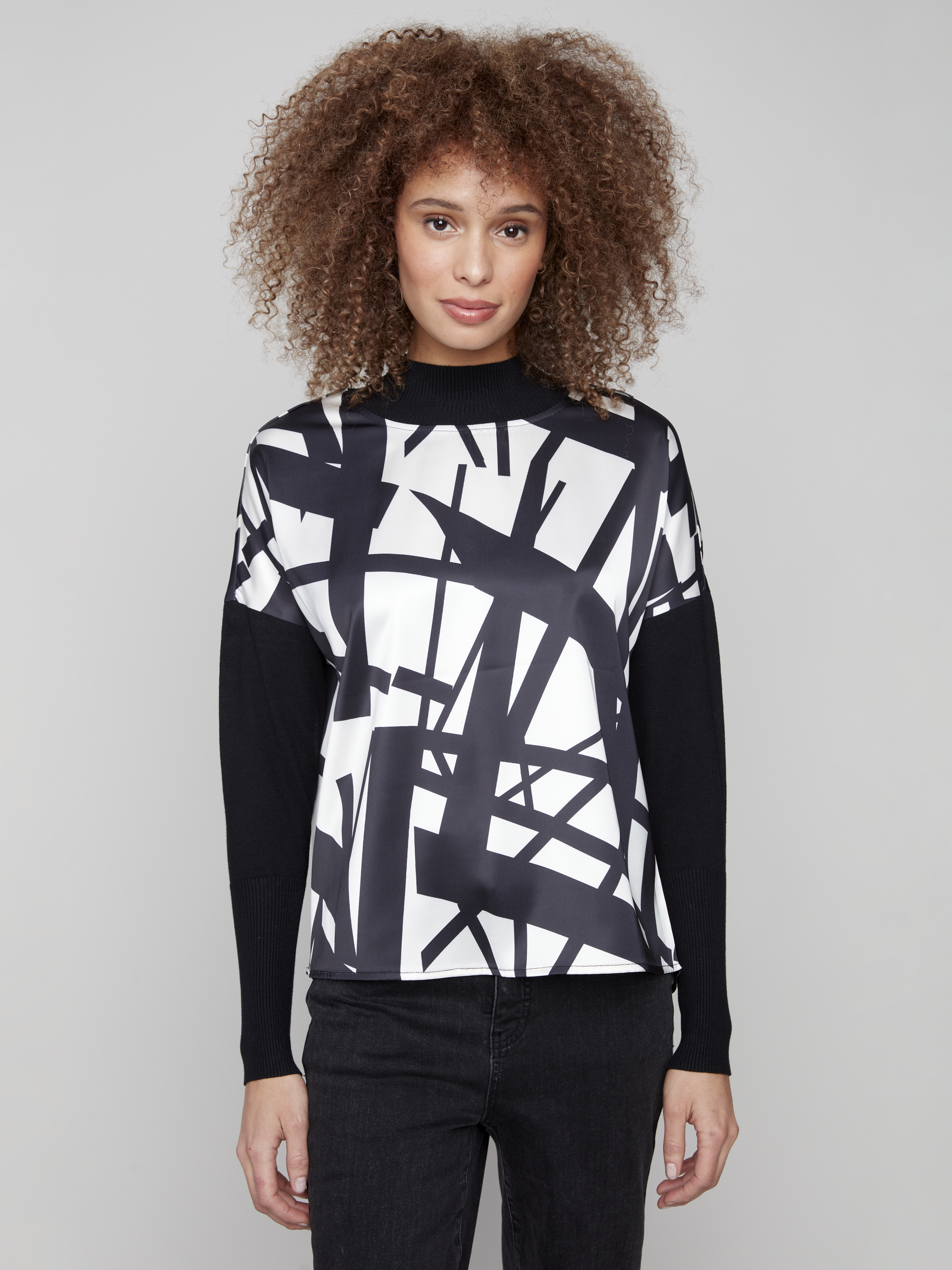 Charlie B le chandail mock neck imprimé