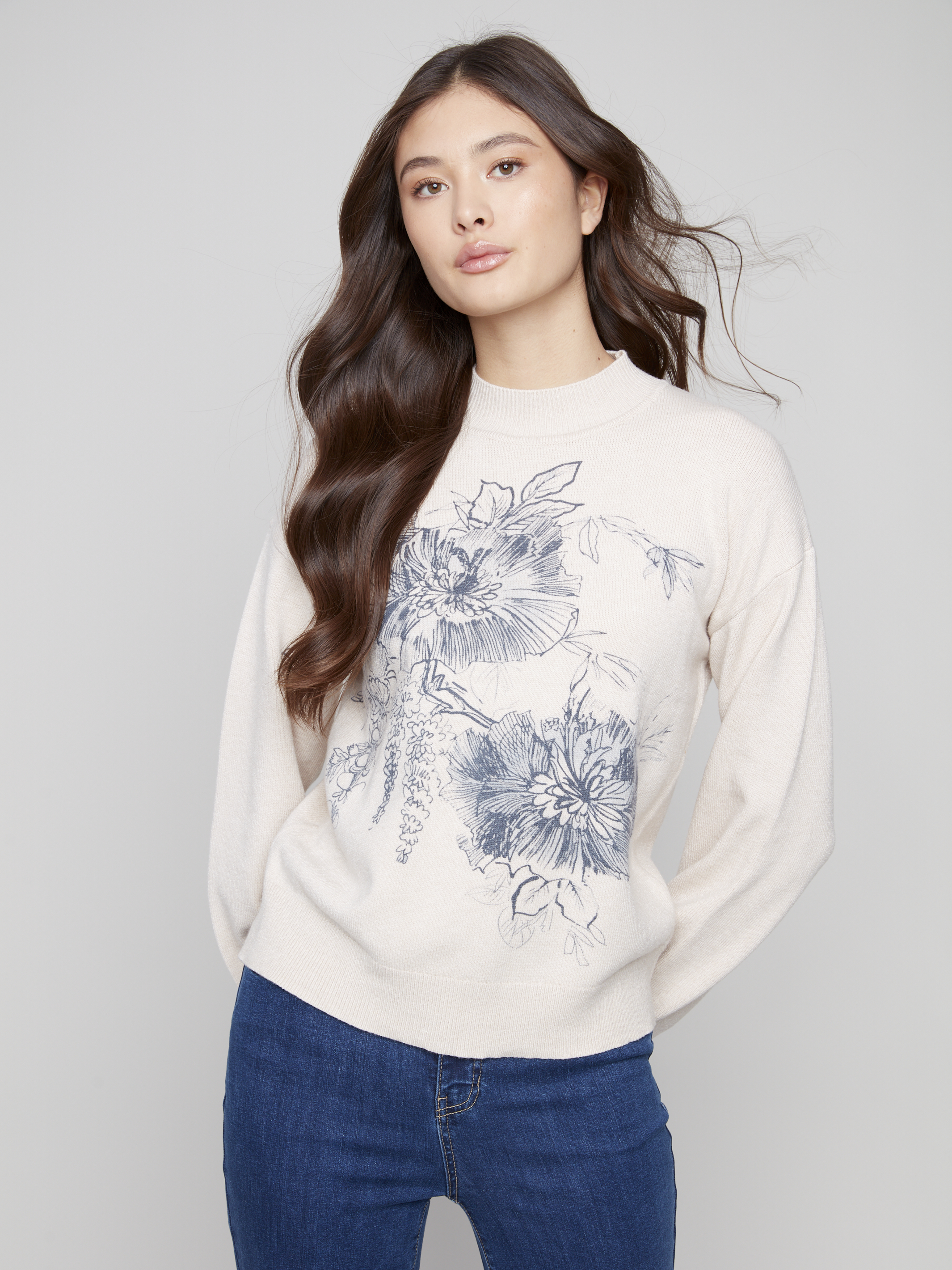 Charlie B le tricot fleur charbon
