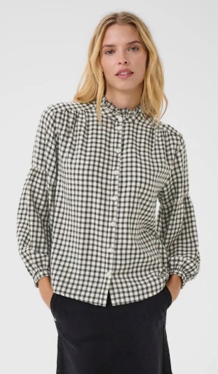 Part Two Samilla Blouse à petits carreaux manche bouffante