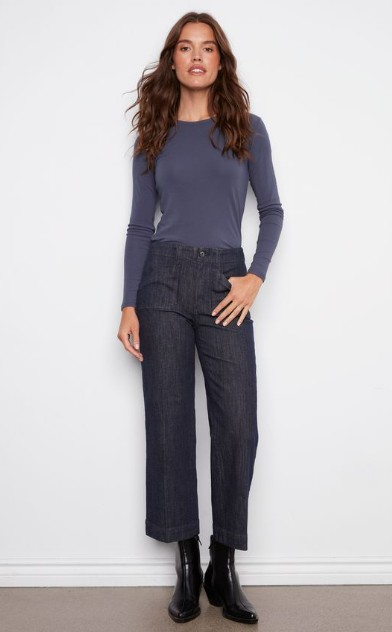 Charlie B Jeans jambe large taille haute