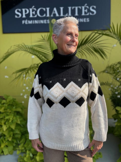 Pistache Tricot col roulé genre après-ski
