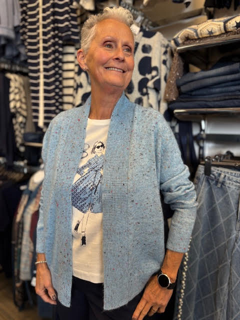 Gerry Weber Cardigan bleu moustaché multicolore