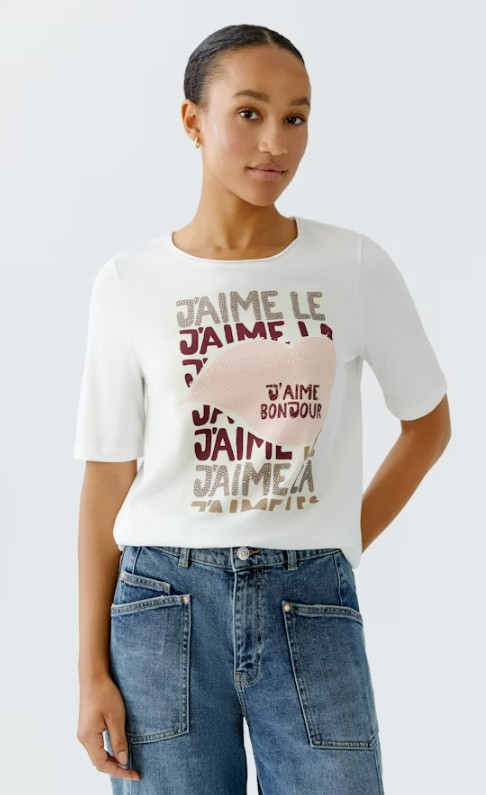 Oui Chandail manche courte avec imprimé devant
