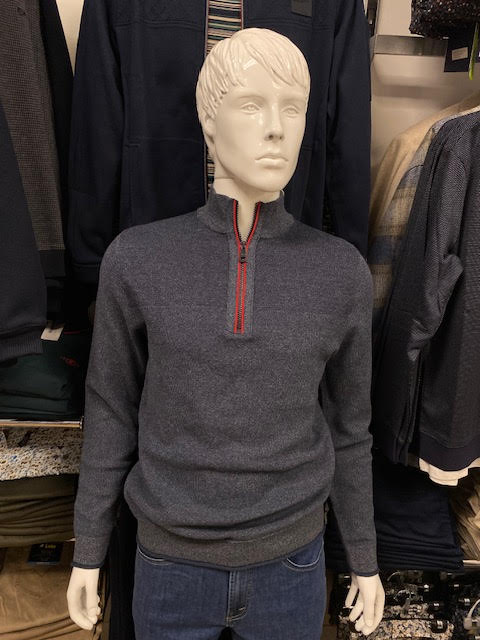 Tom Tailor Homme chandail manche longue avec demi-zip