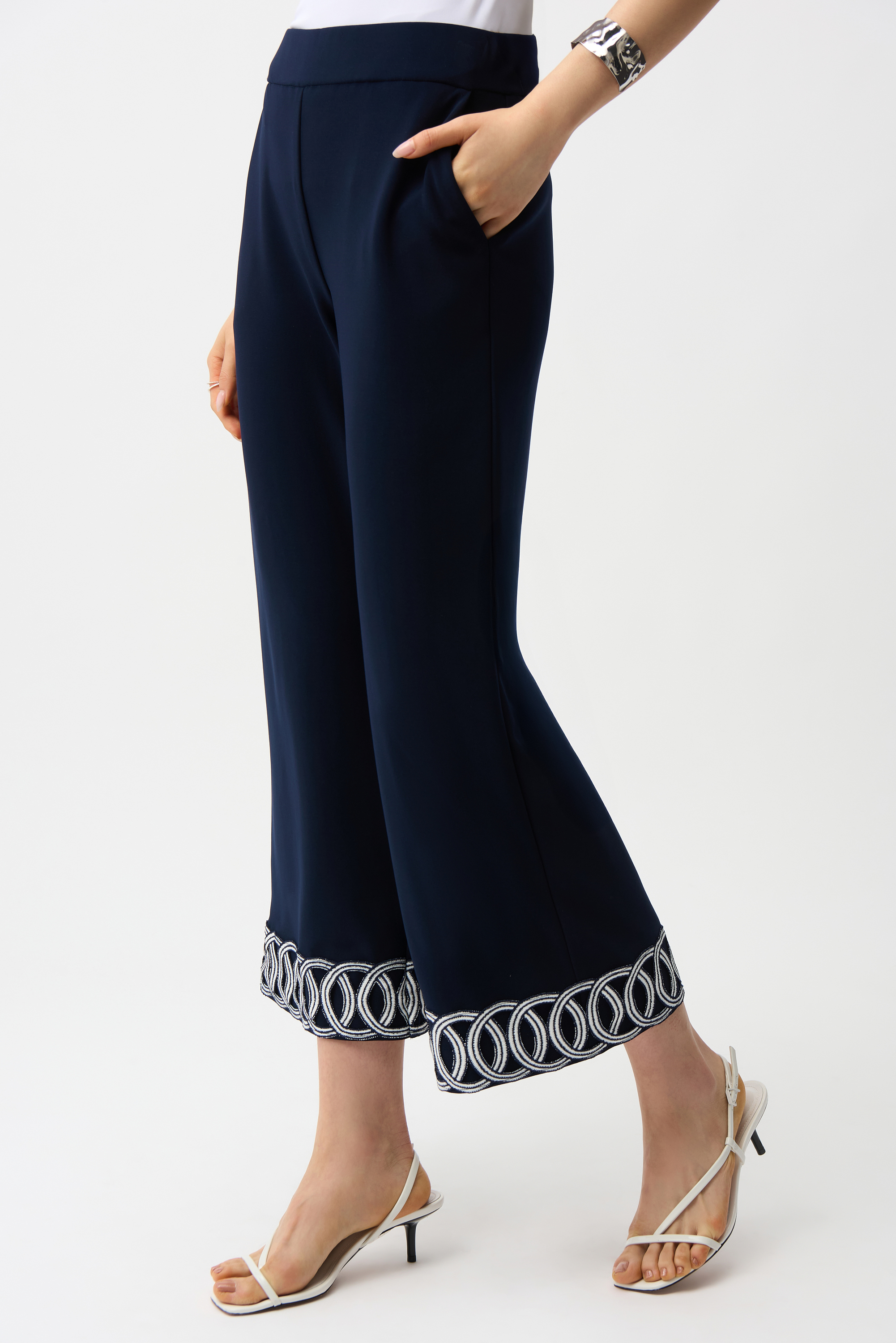 Joseph Ribkoff pantalon tricot soyeux avec détail ourlet