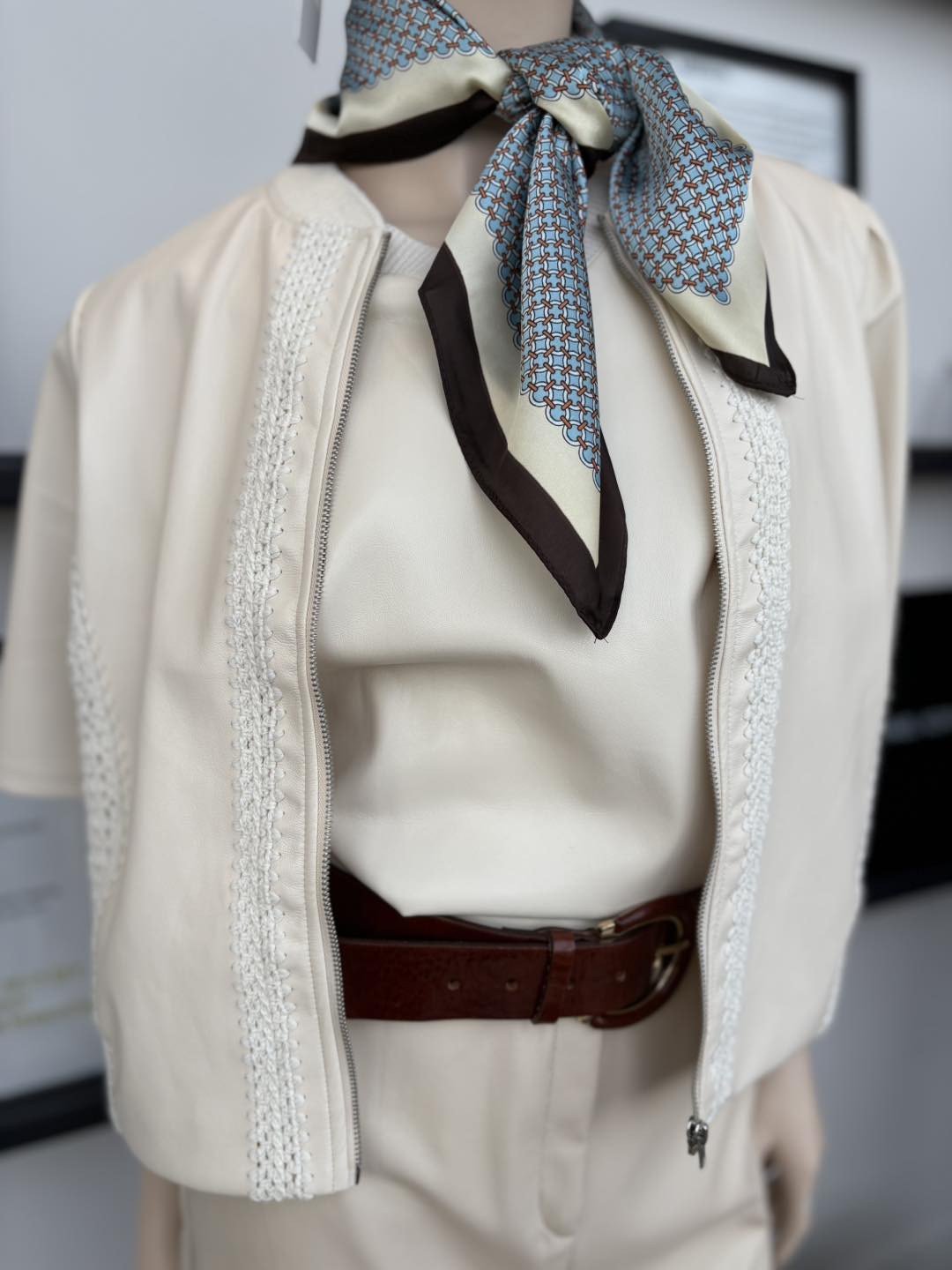 Melissa Nepton cardigan avec insertion faux cuir