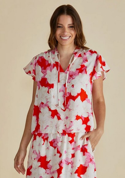Betty Basics Lyra blouse fleurie avec frisons