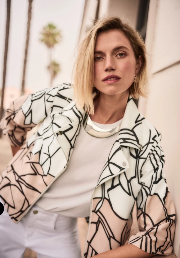 Joseph Ribkoff Blouson swing en faux suède à imprimé abstrait