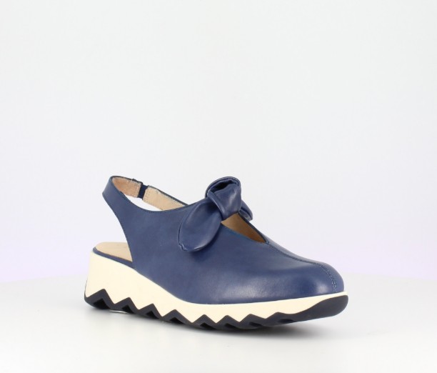 Wonders Espadrille ouverte avec semelle compensée et boucle sur le dessus