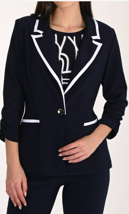 Frank Lyman blazer marine détail blanc